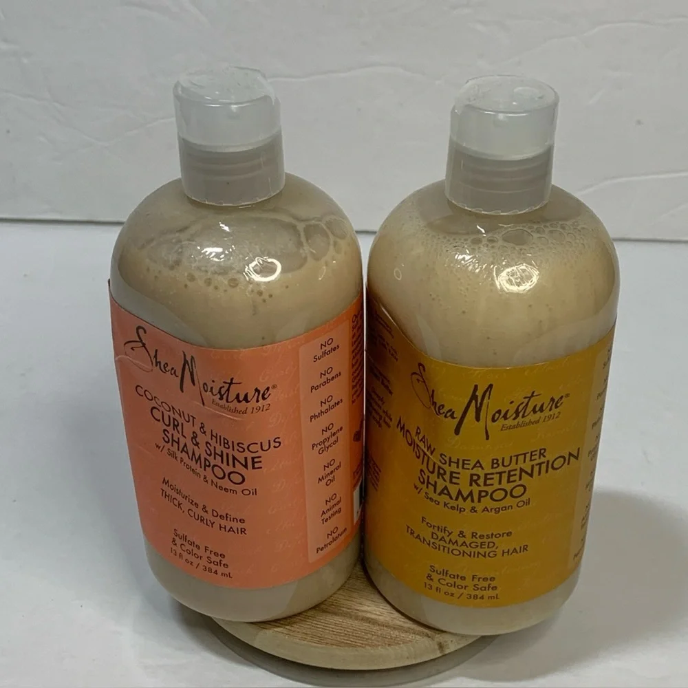 Shea Moisture Shampoo Lot of 2 Coconut & Hibiscus Raw Shea Butter 13 fl oz New